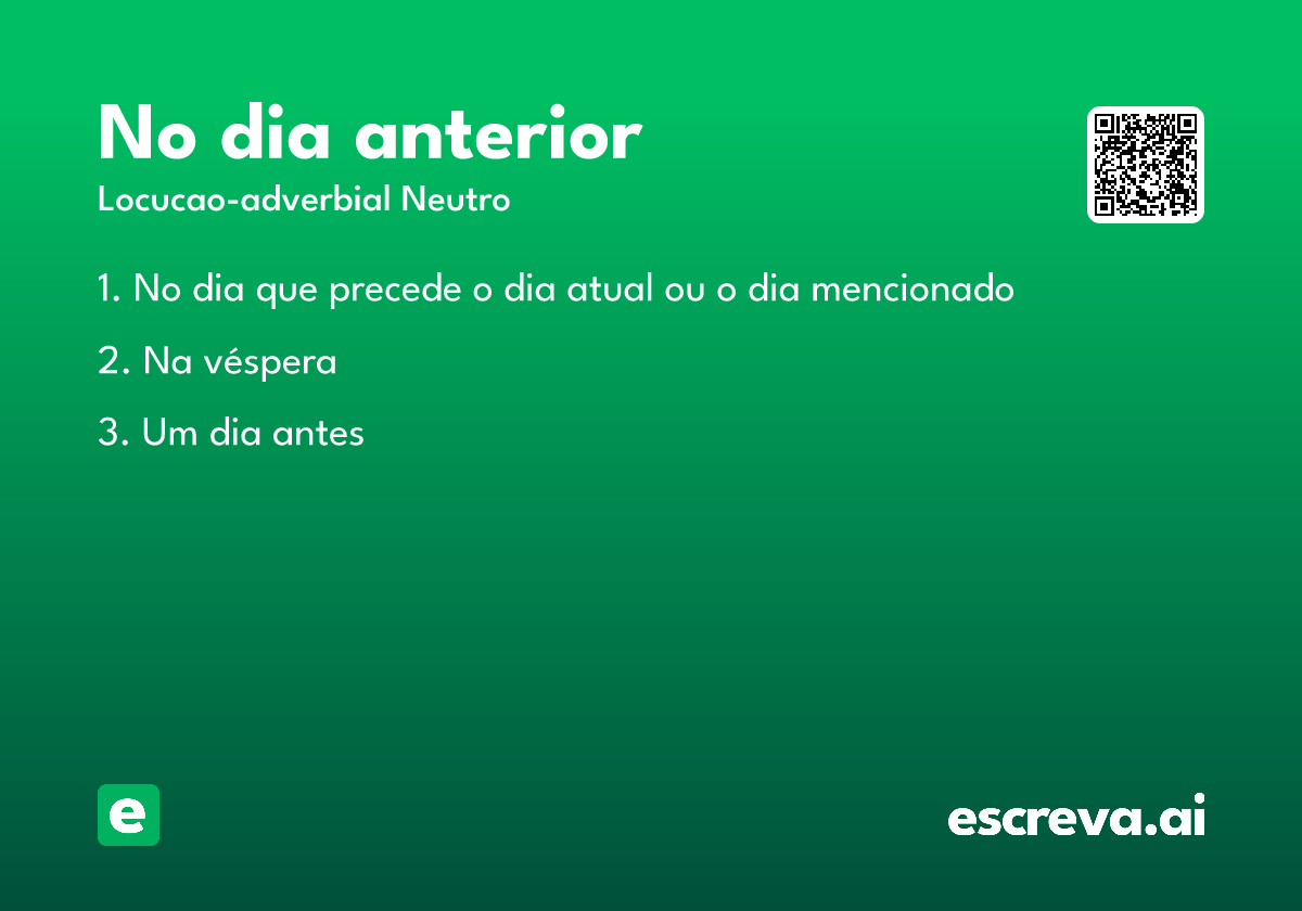 no dia anterior