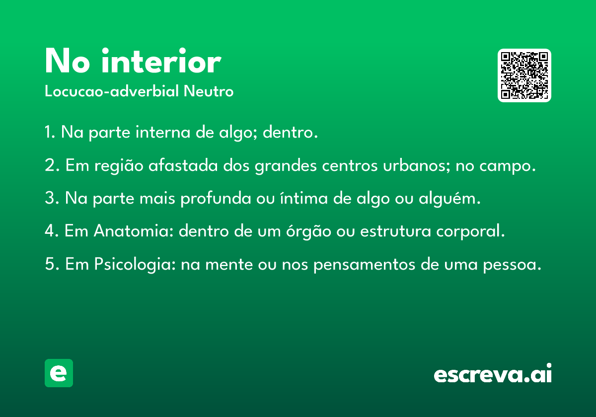 no interior