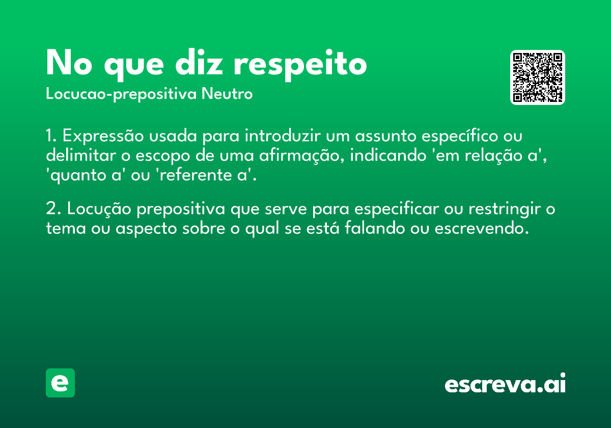 no que diz respeito