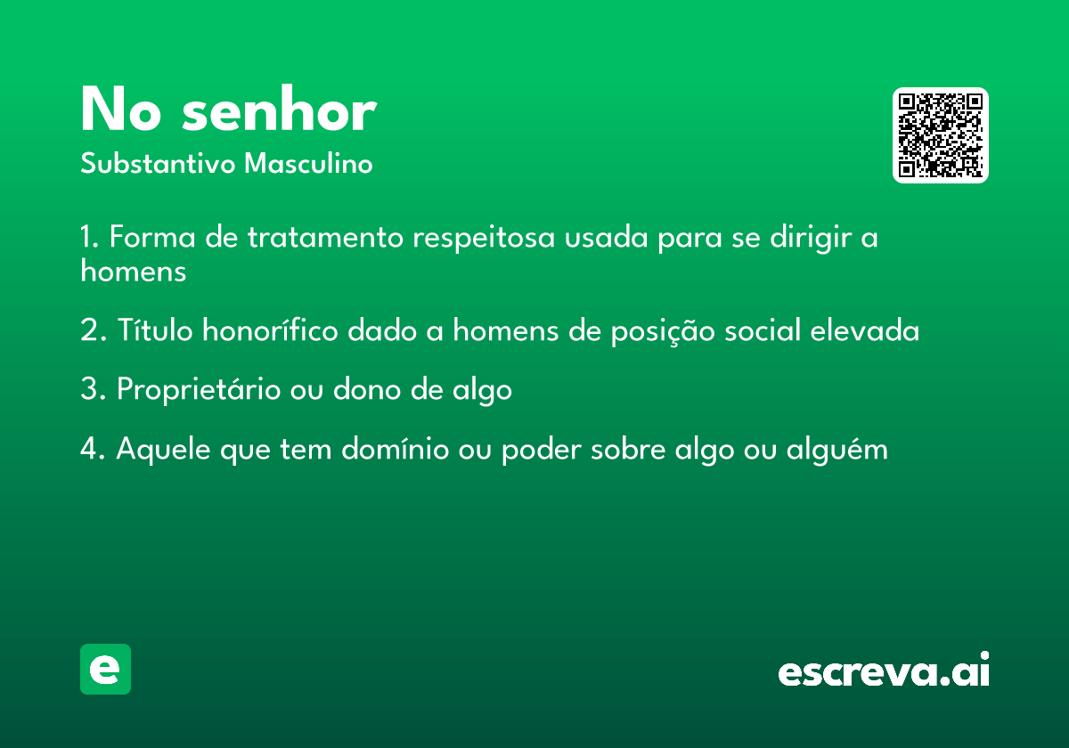 no senhor