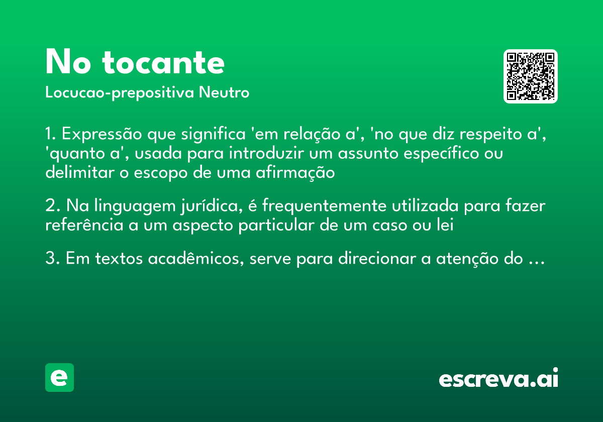 no tocante