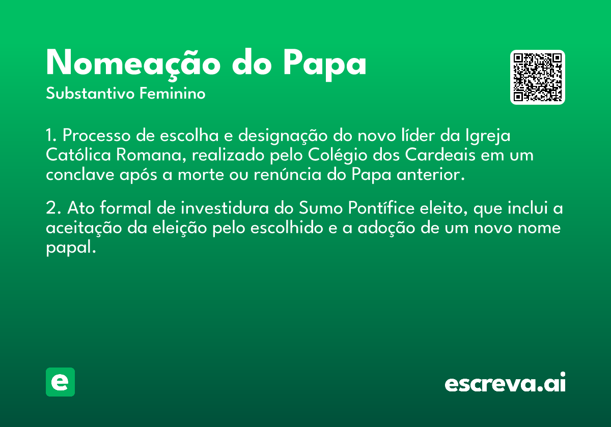 nomeação do Papa