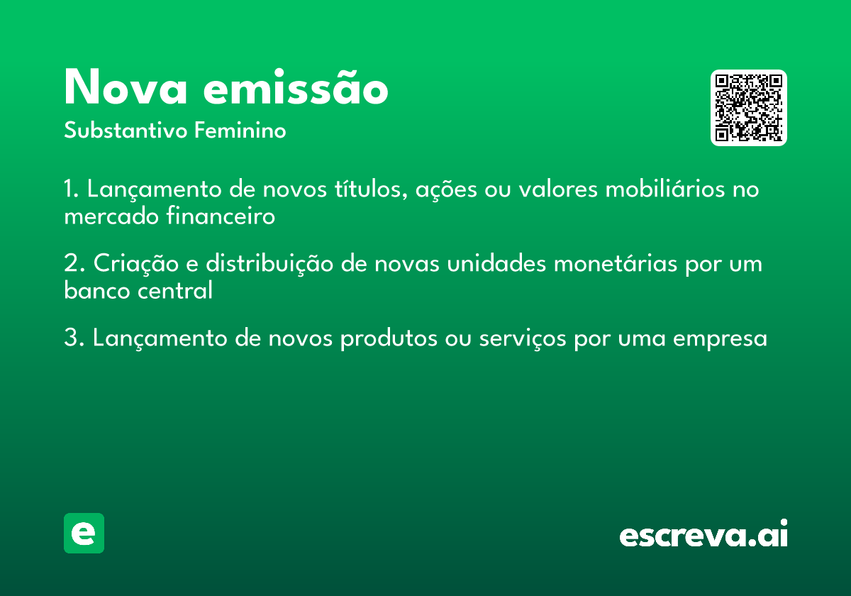 nova emissão