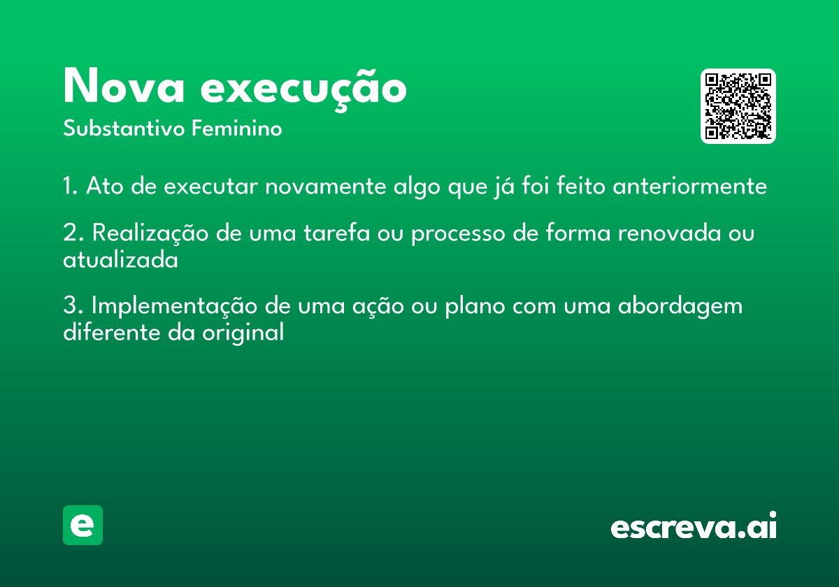 nova execução