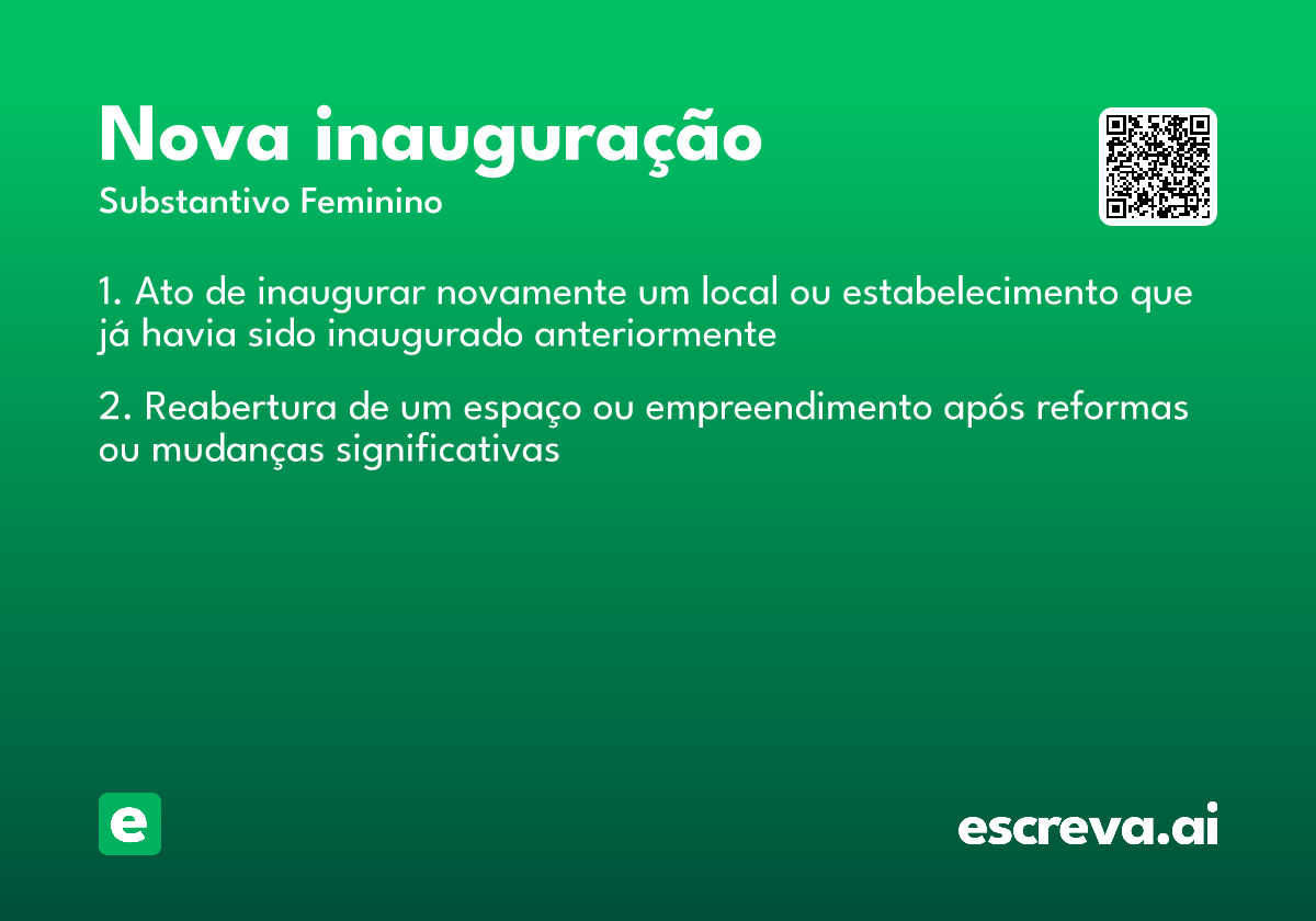 nova inauguração