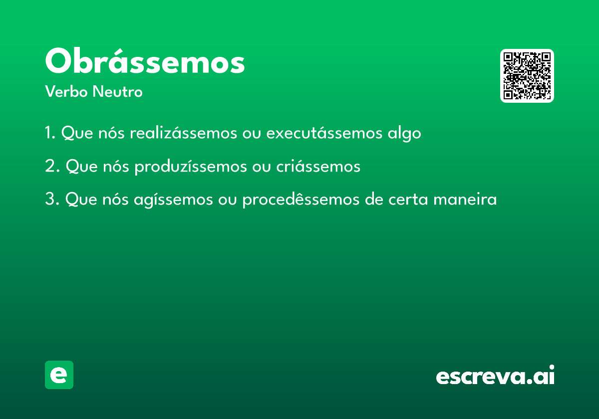 obrássemos