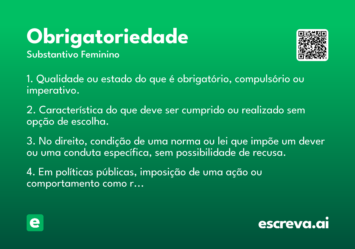obrigatoriedade