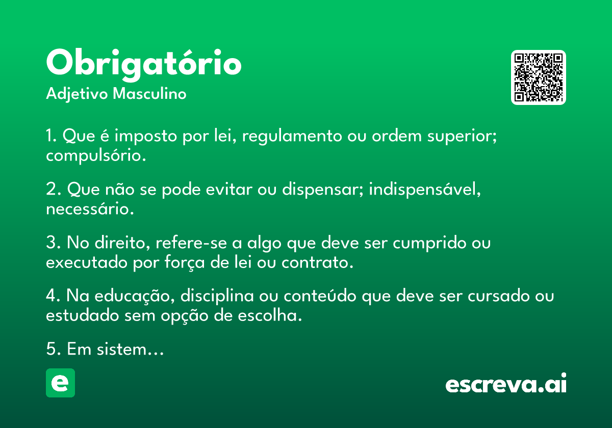 obrigatório