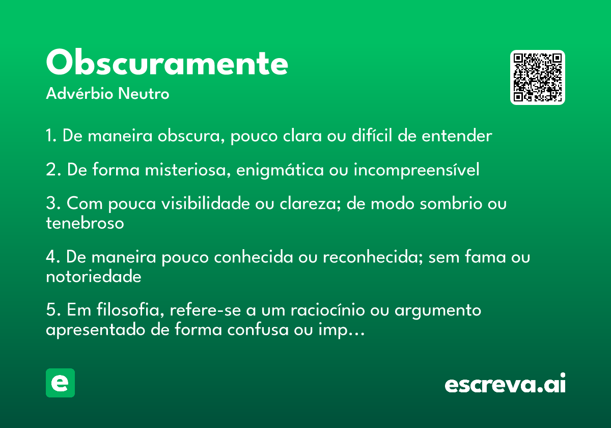 obscuramente