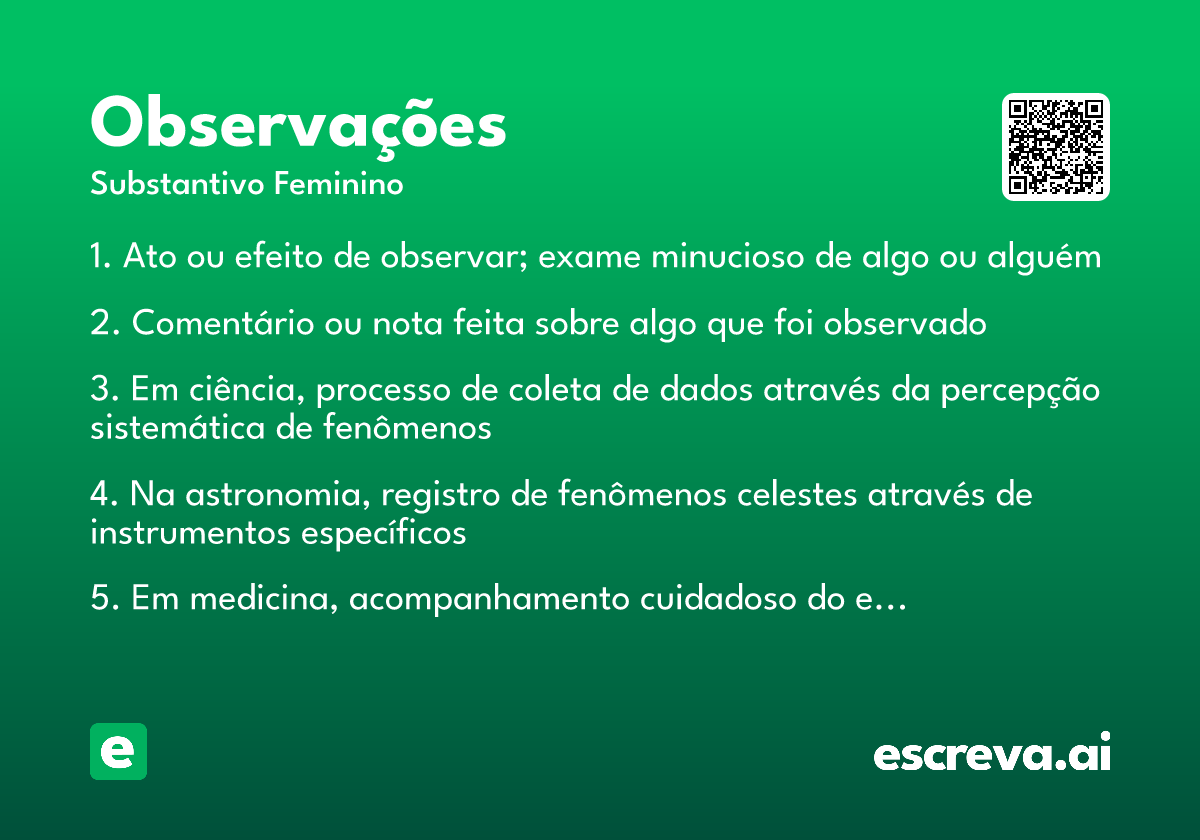 observações