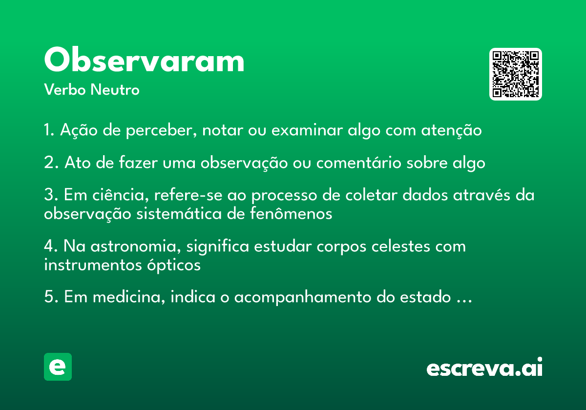 observaram