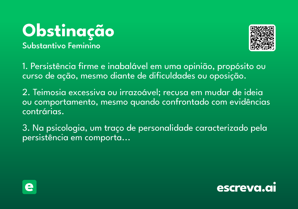 obstinação