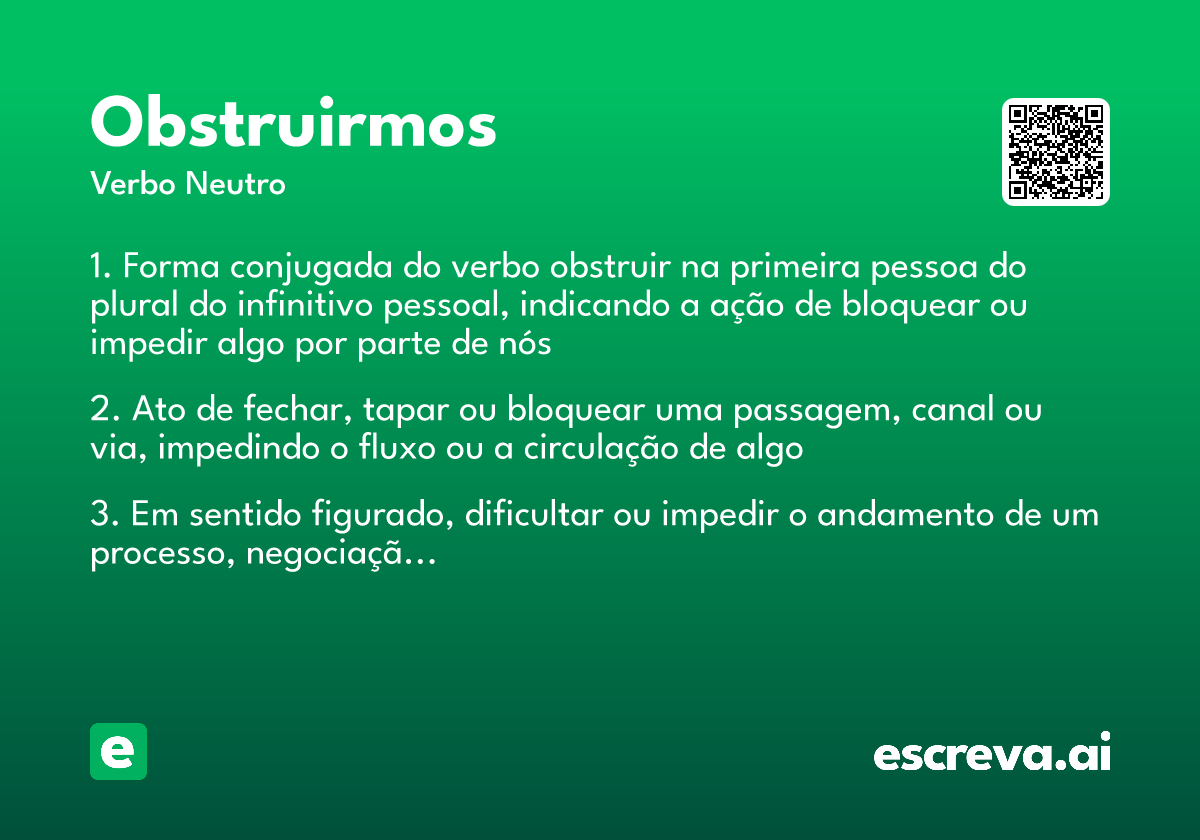 obstruirmos