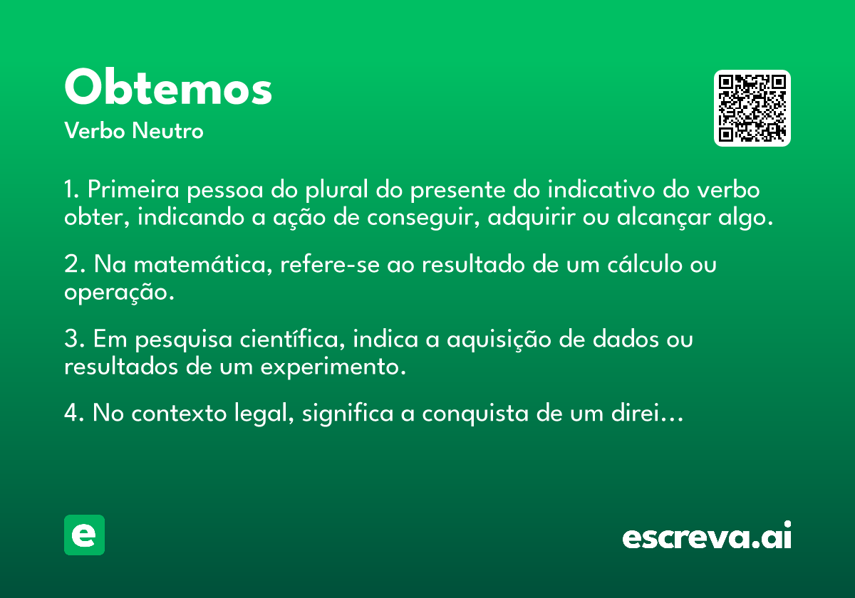 obtemos
