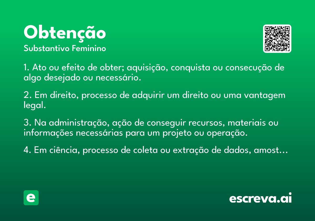 obtenção