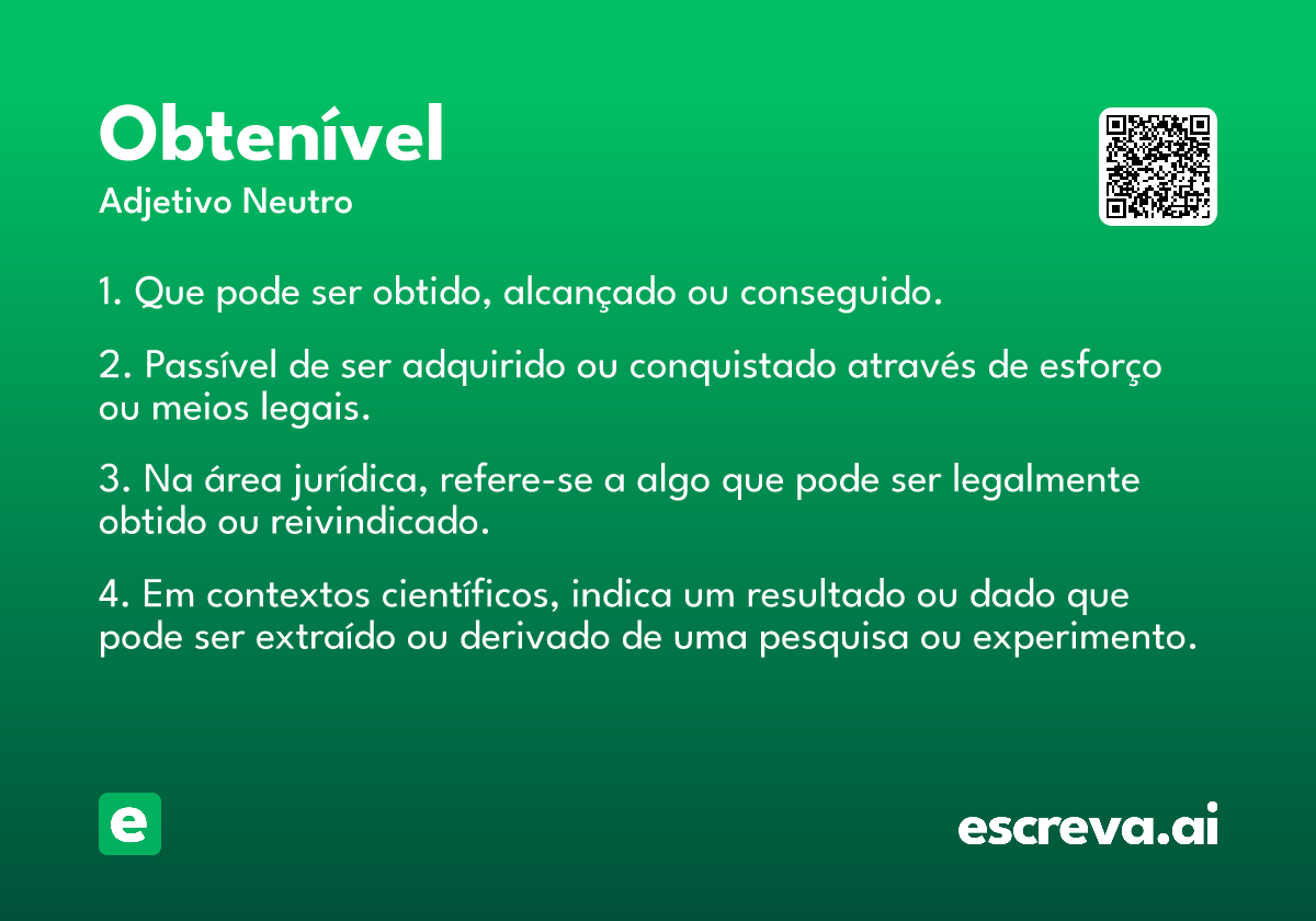 obtenível