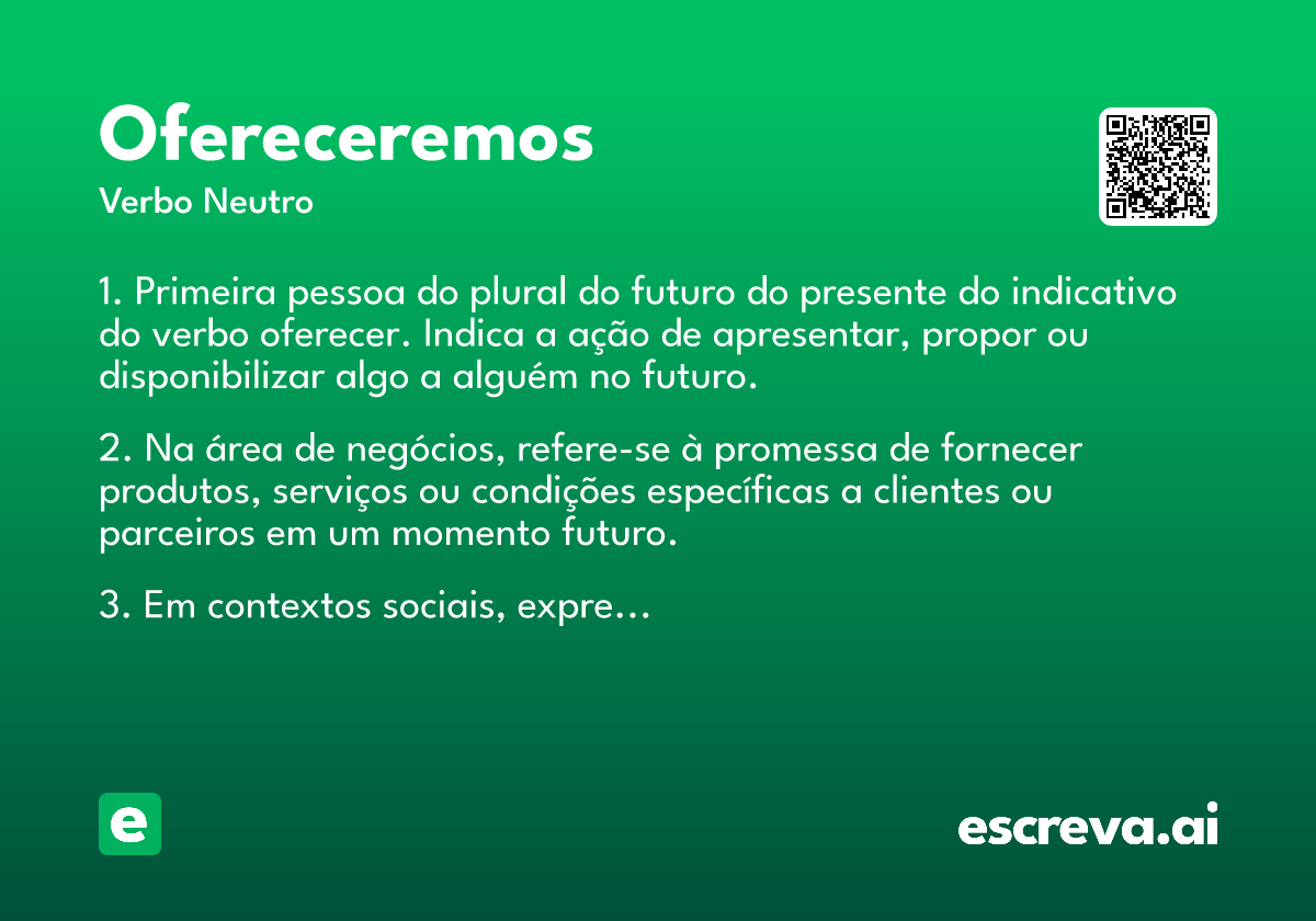 ofereceremos
