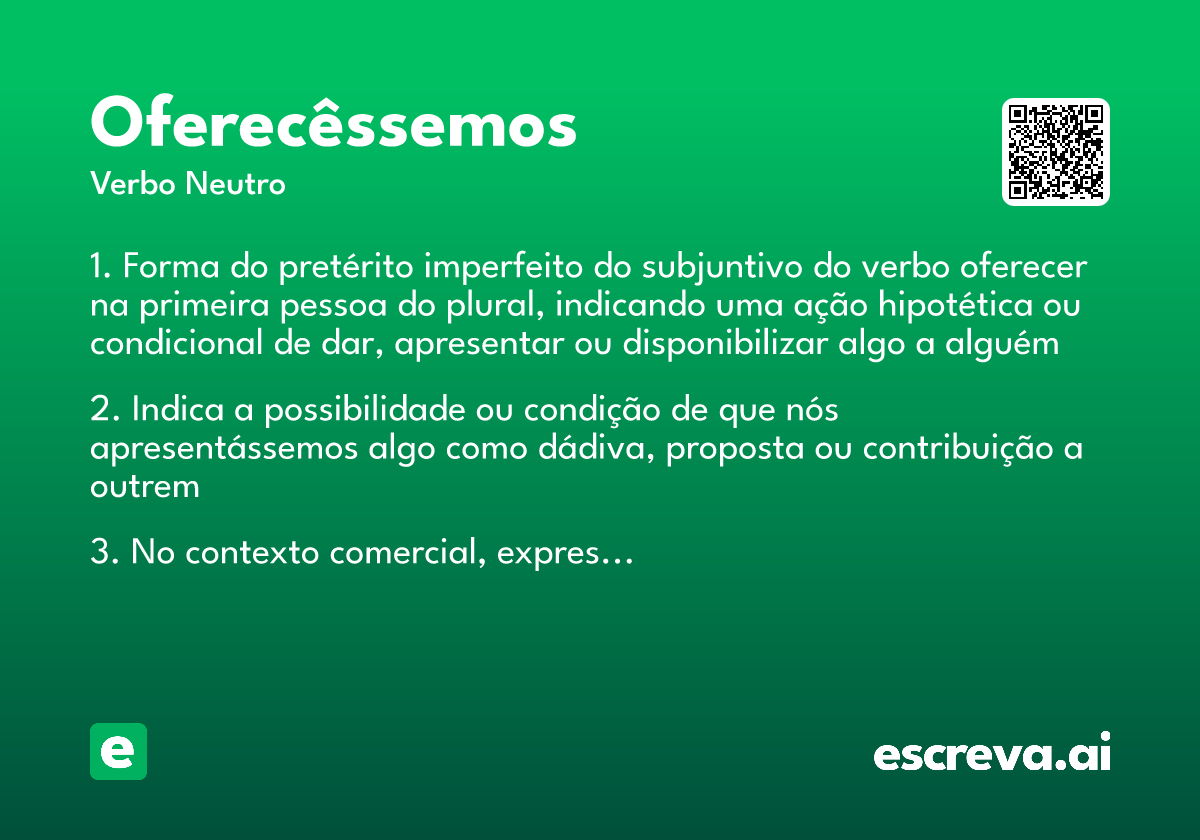 oferecêssemos