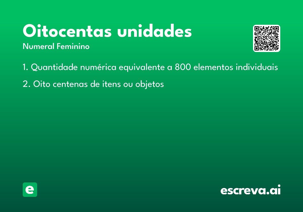 oitocentas unidades
