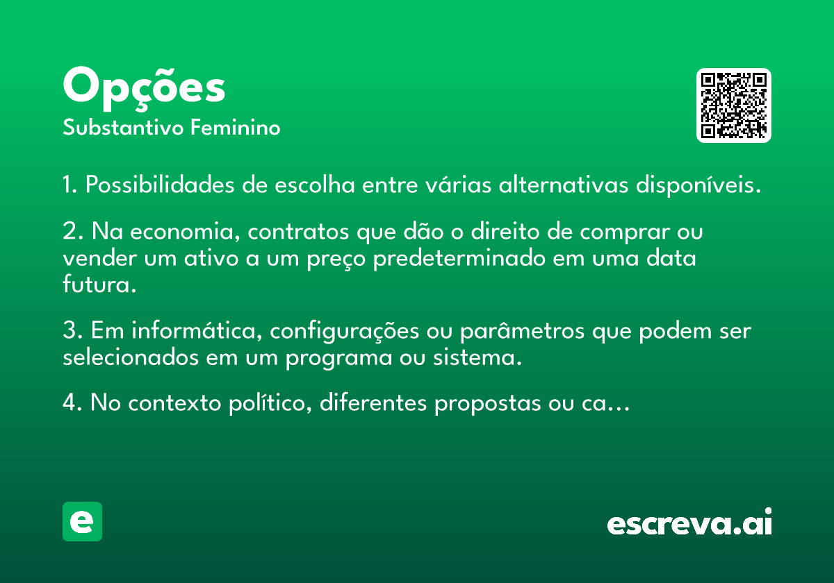 opções