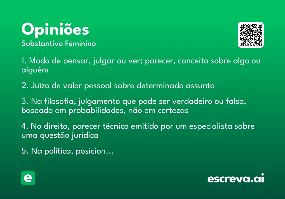 opiniões