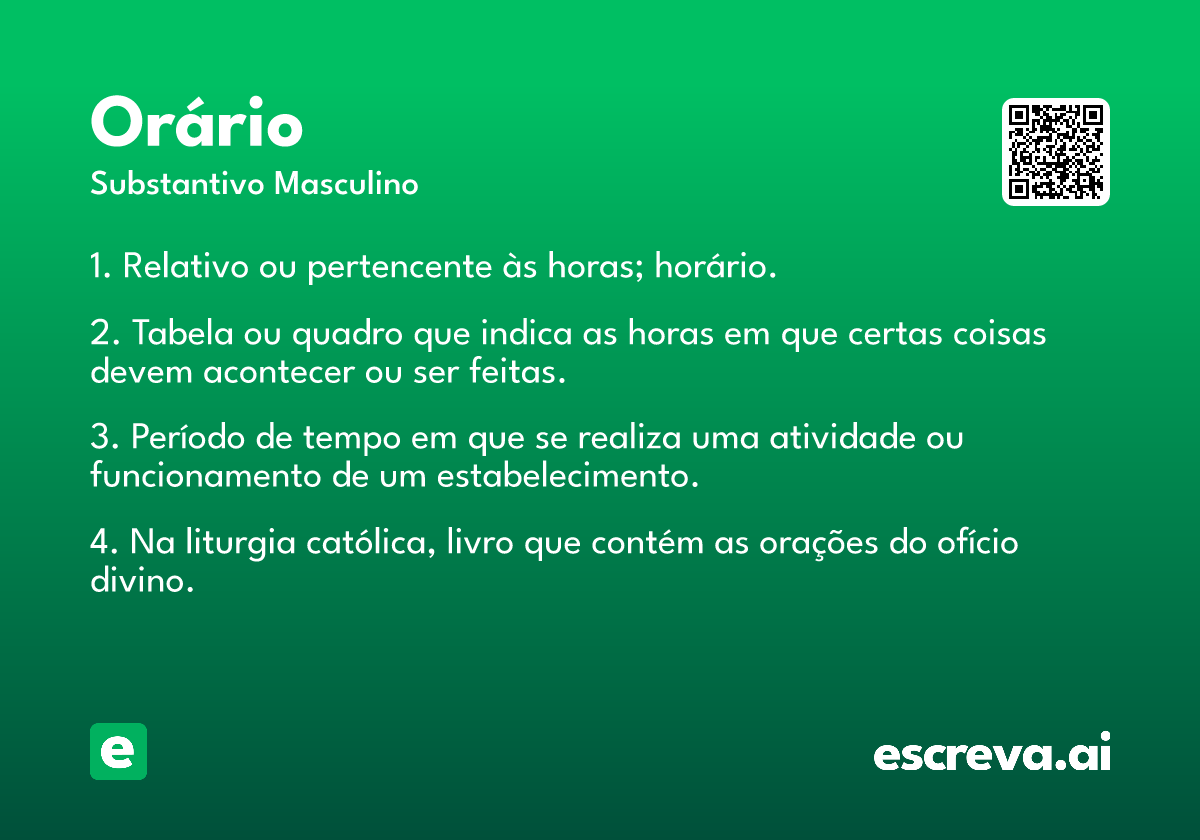orário