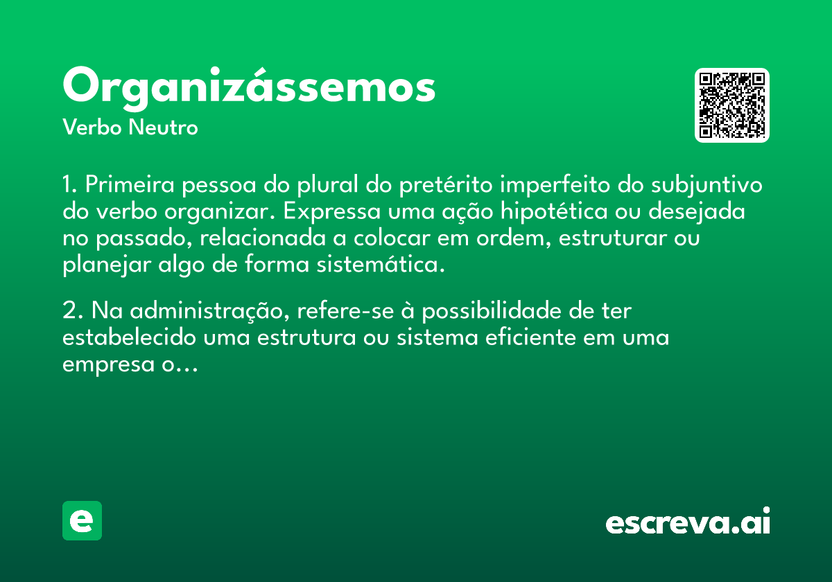 organizássemos