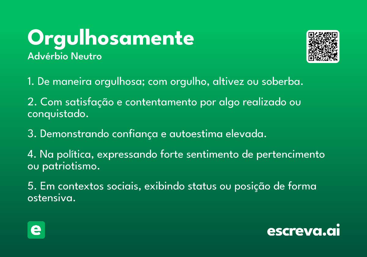 orgulhosamente