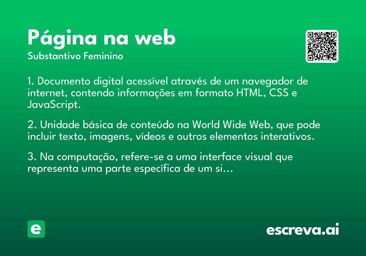 página na web
