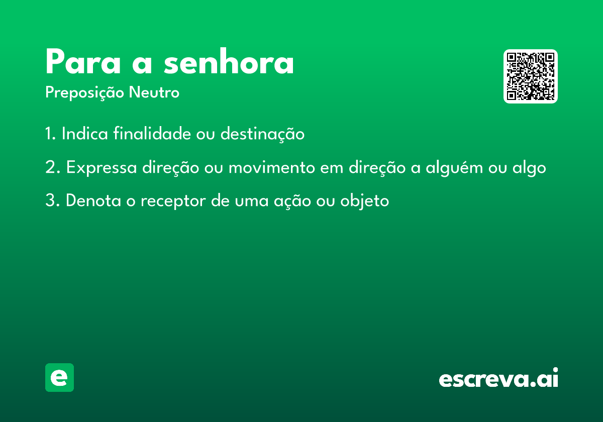 para a senhora