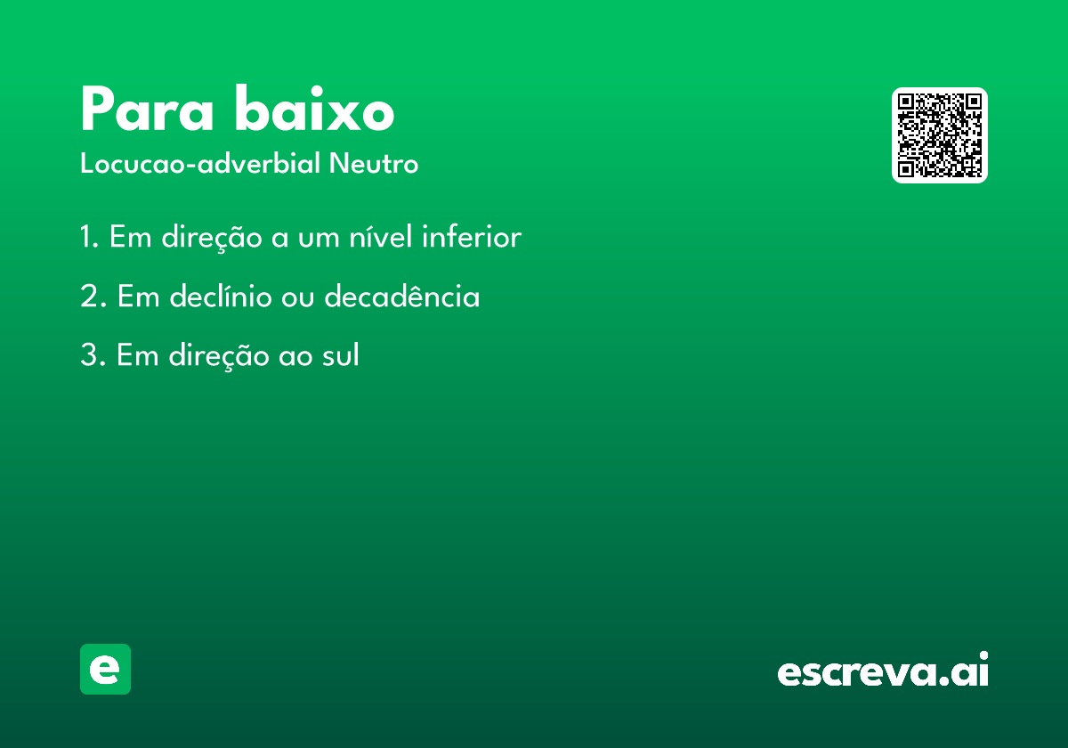 para baixo