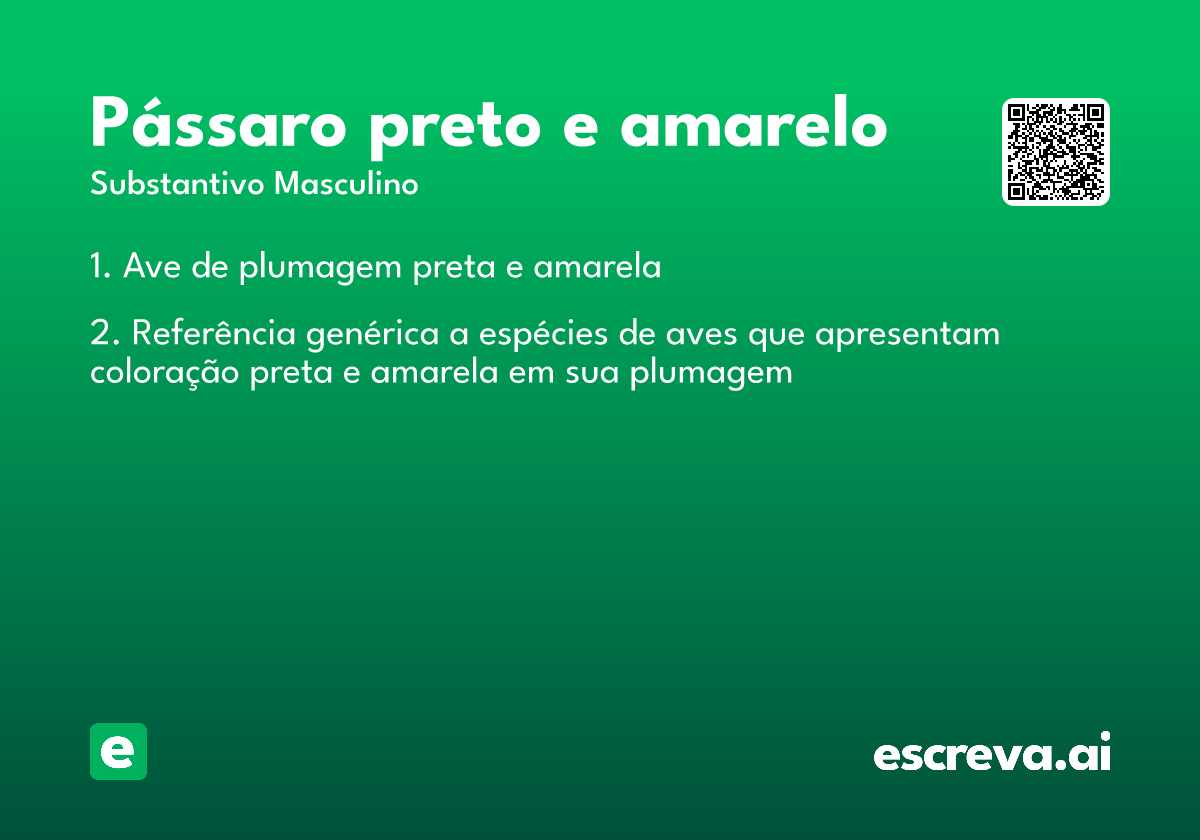 pássaro preto e amarelo