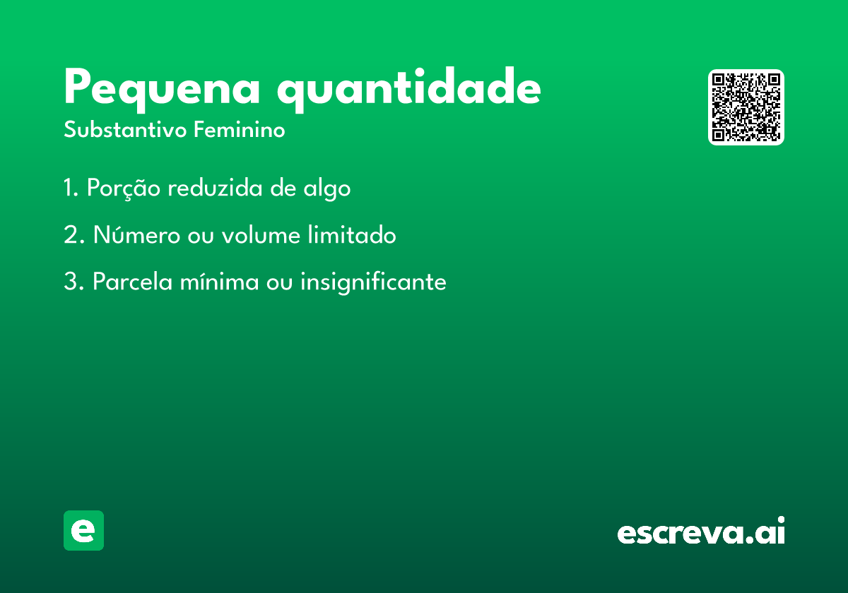 pequena quantidade