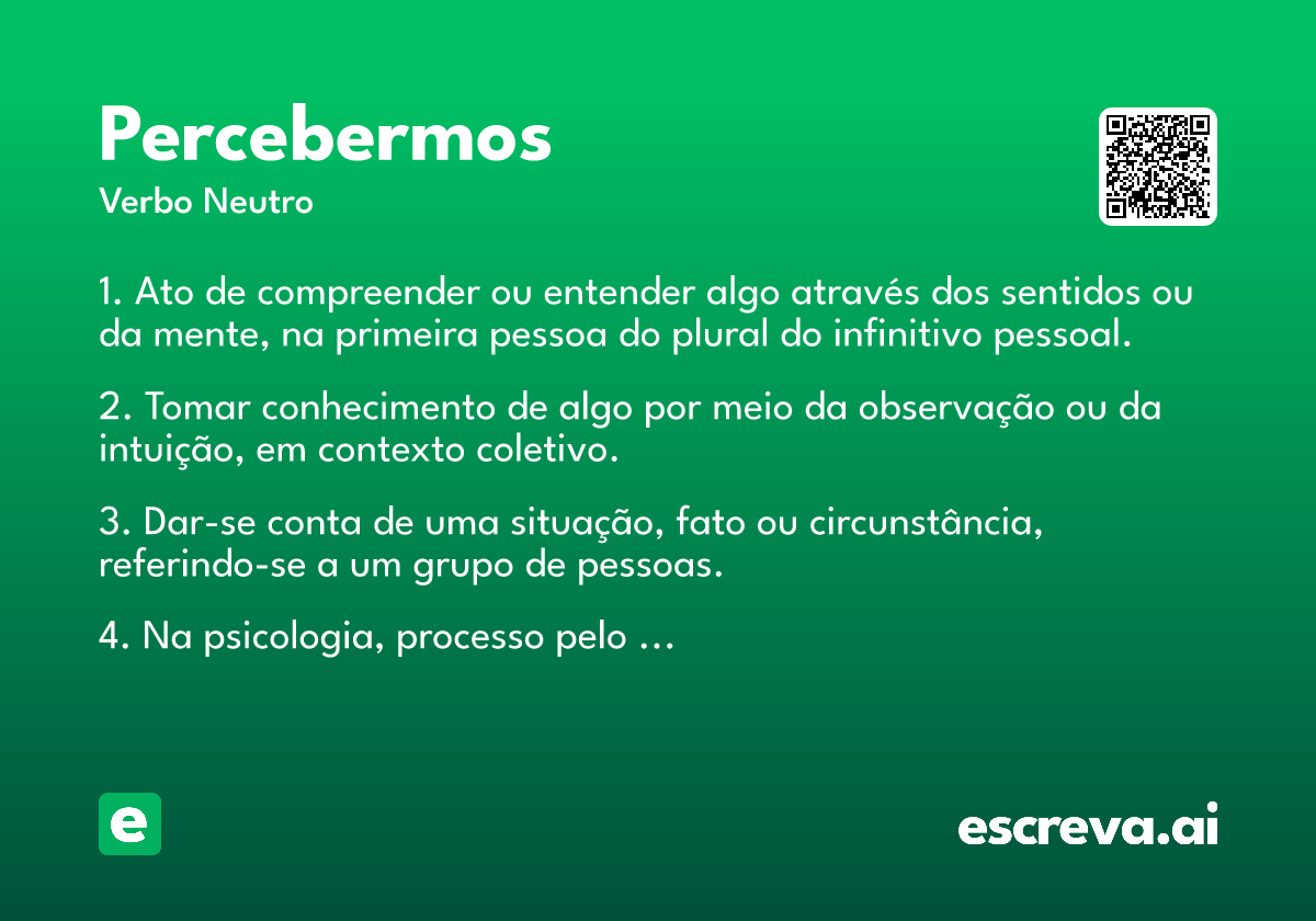 percebermos