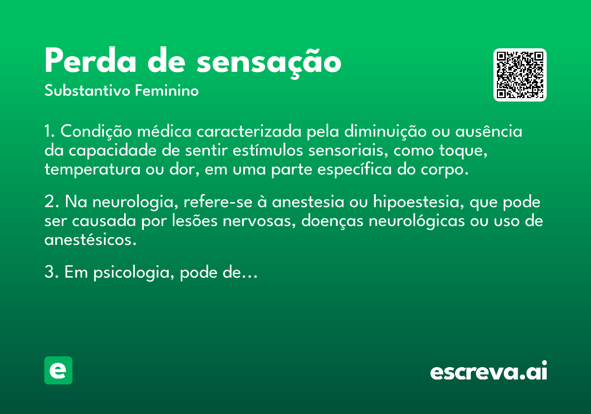 perda de sensação