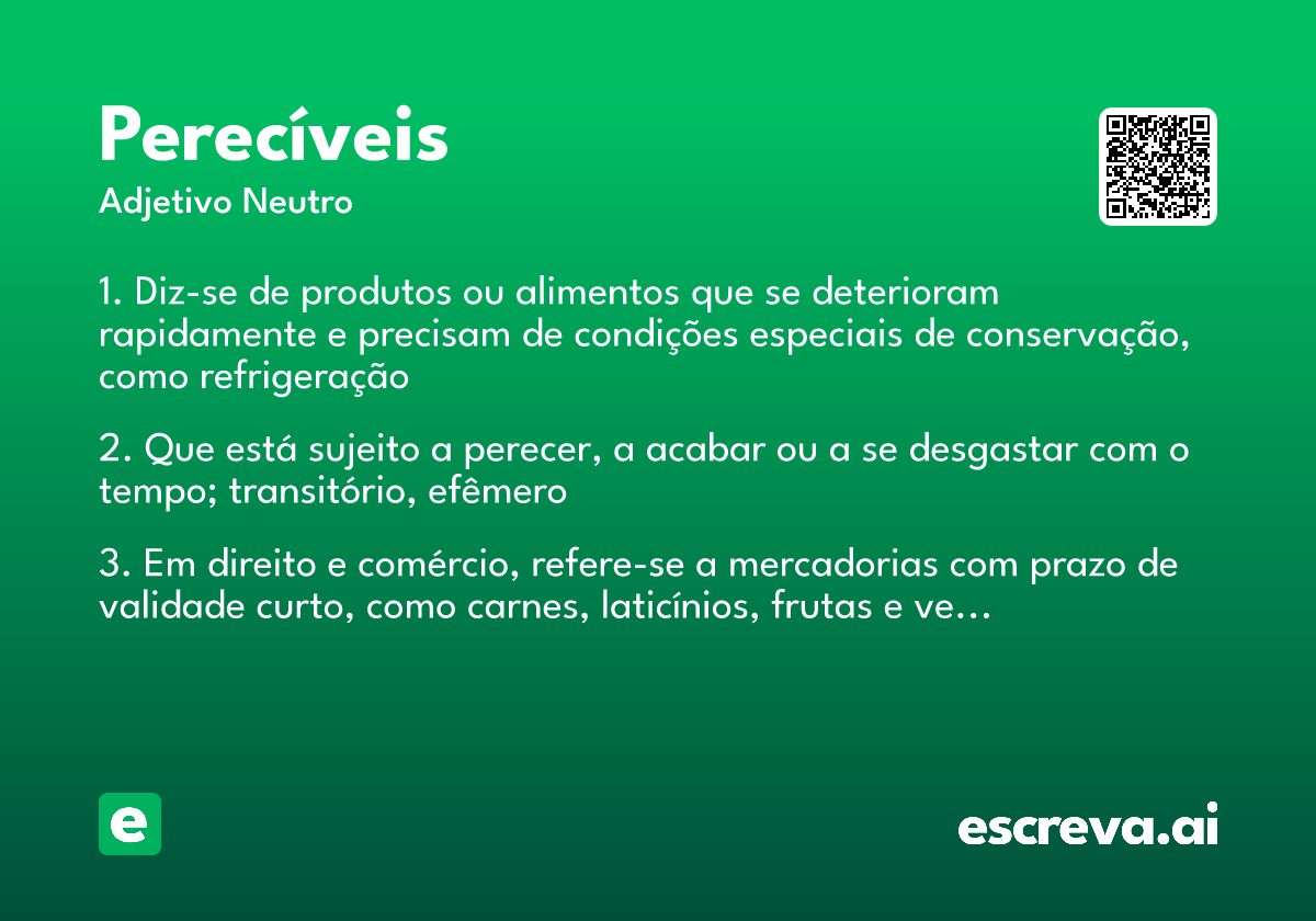 perecíveis