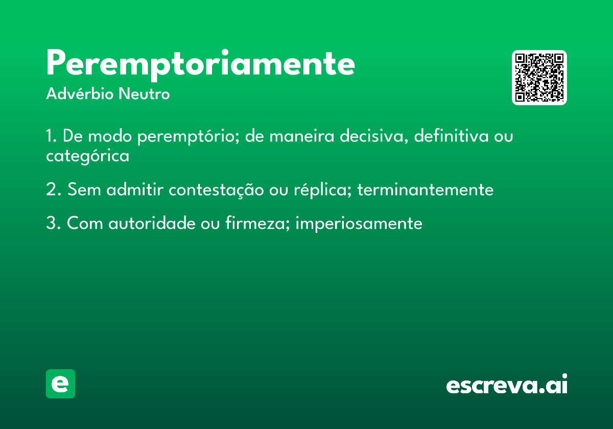 peremptoriamente