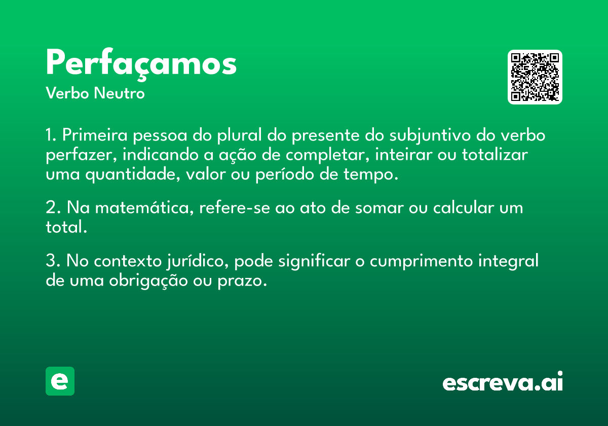perfaçamos