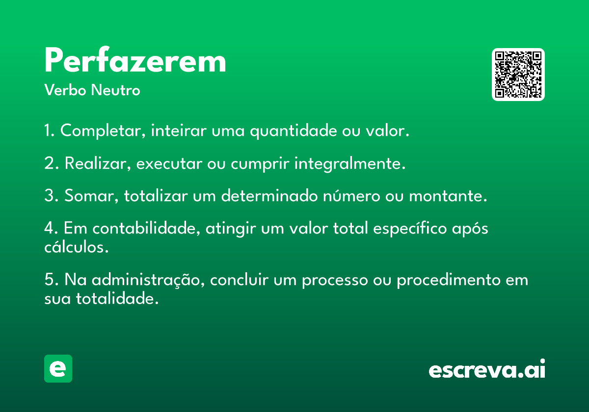 perfazerem