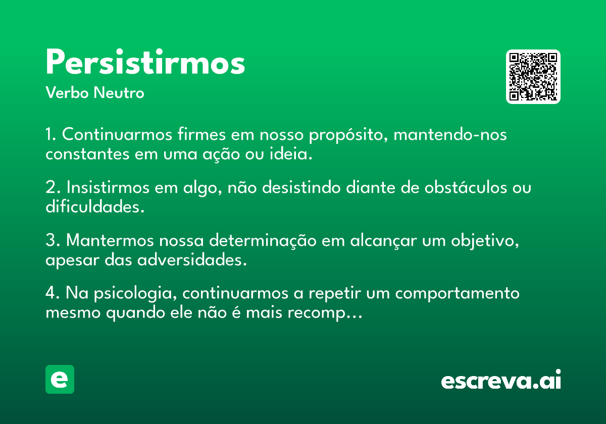 persistirmos