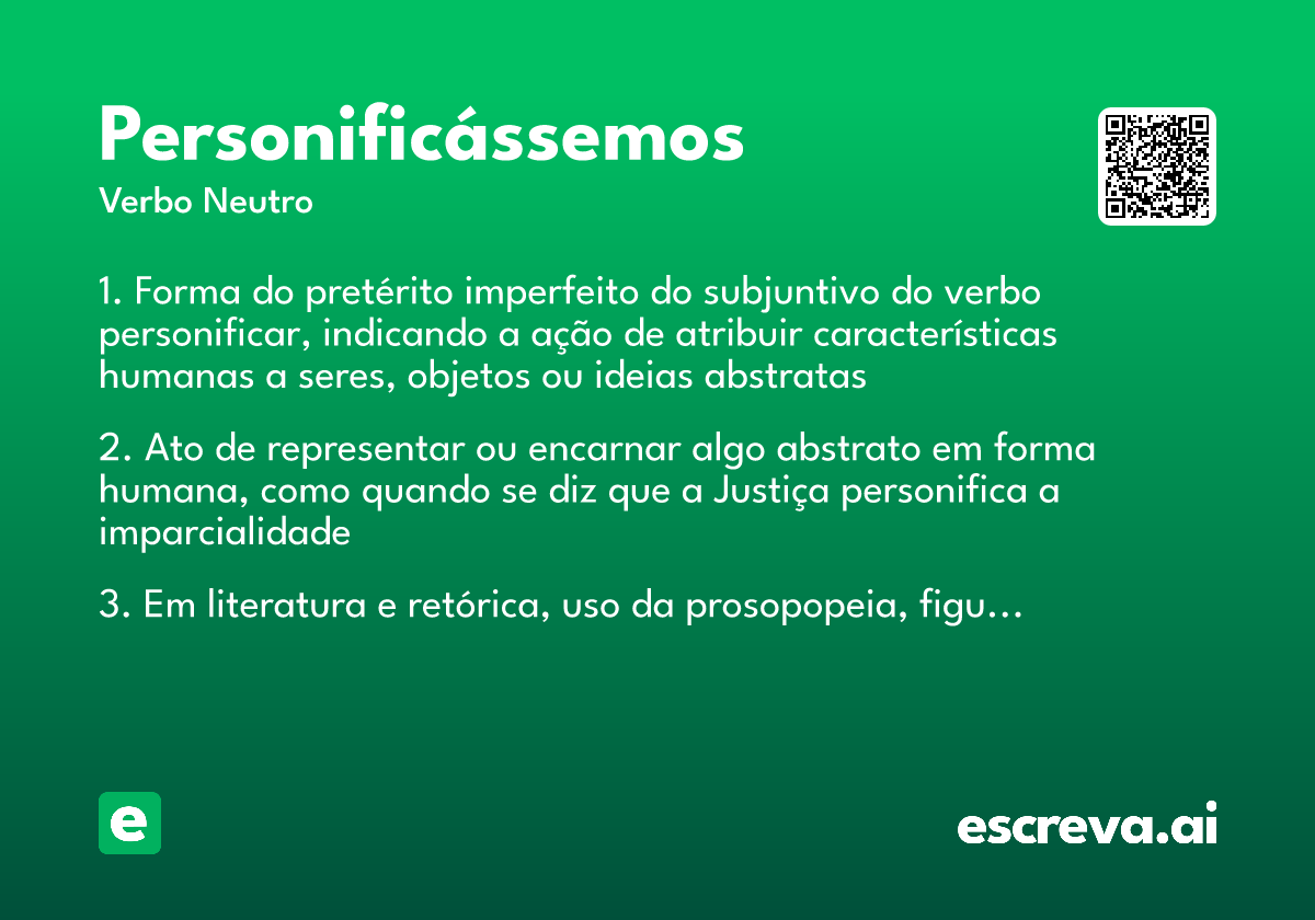 personificássemos