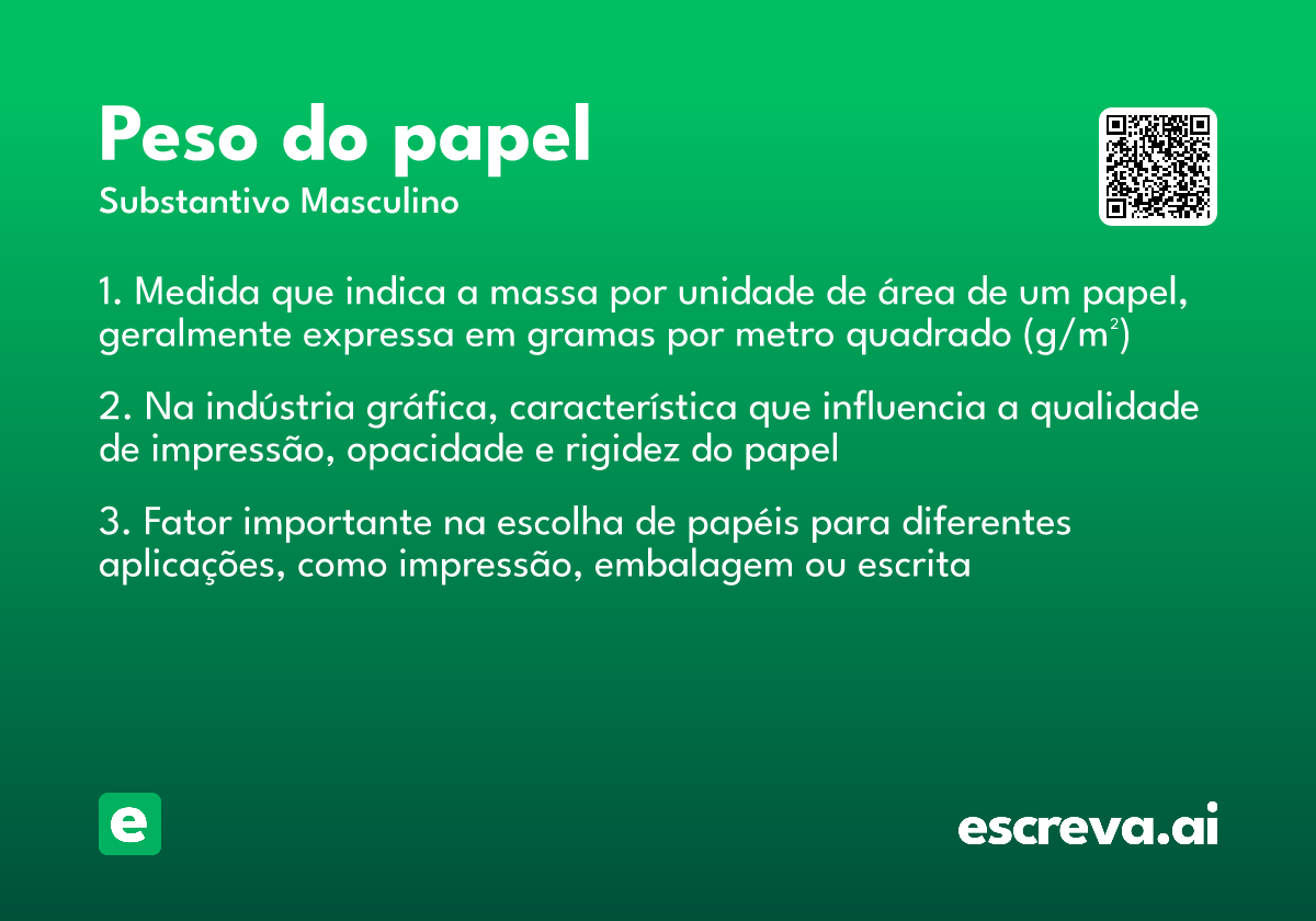 peso do papel