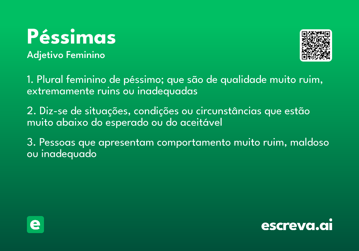 péssimas