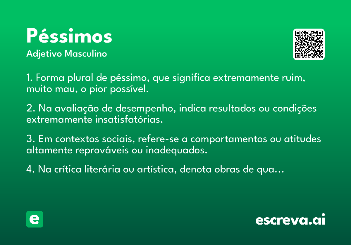 péssimos