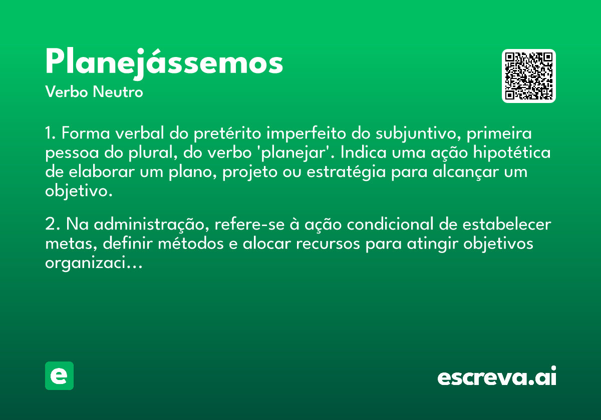planejássemos