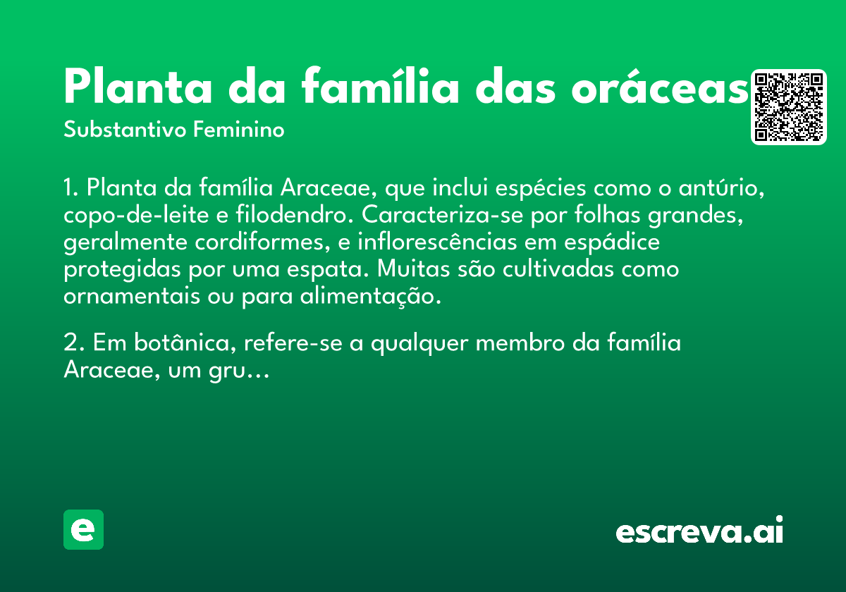 planta da família das oráceas