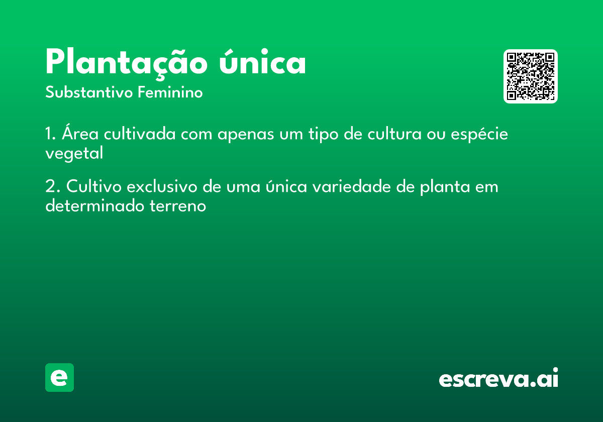 plantação única