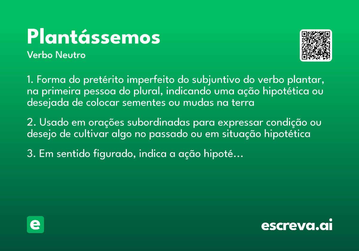 plantássemos