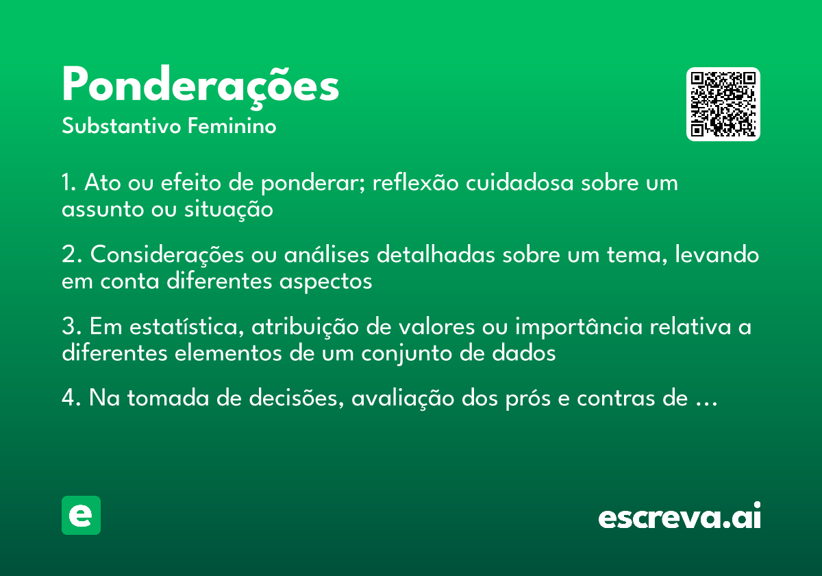 ponderações