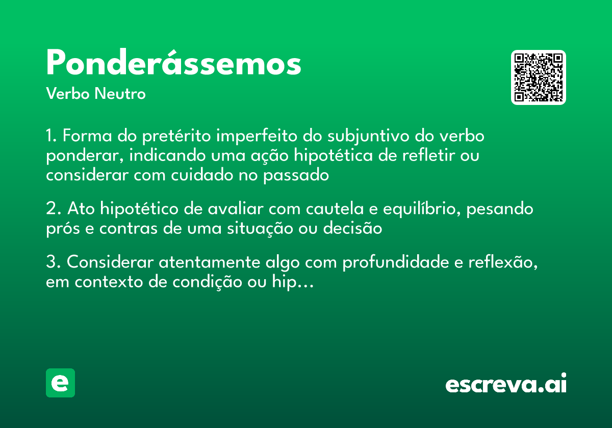 ponderássemos